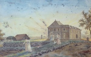 家庭出发散步，Ile de la Reunion，1813 作者 让·约瑟夫·帕图·德·罗斯蒙特